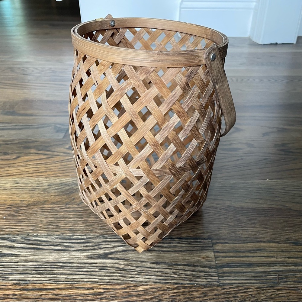Woven Brown Basket with Handle